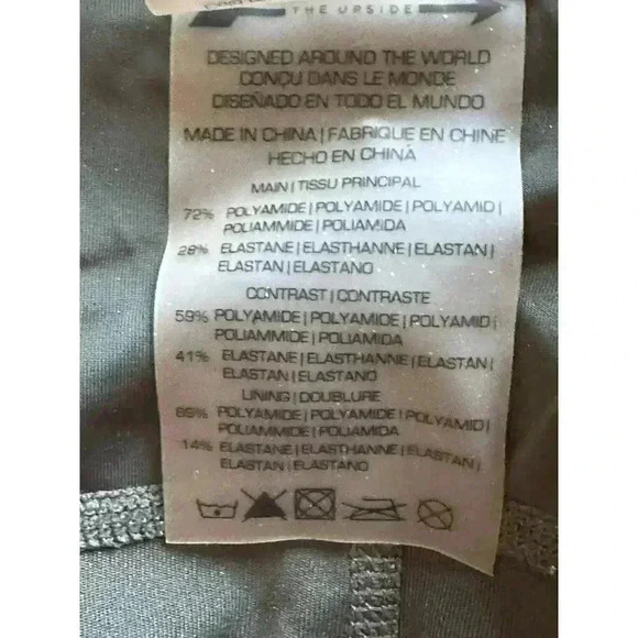 THE UPSIDE Army Green Midi Drawstring Active Skinny Leggings Arrow Logo Size 6 - Picture 9 of 9